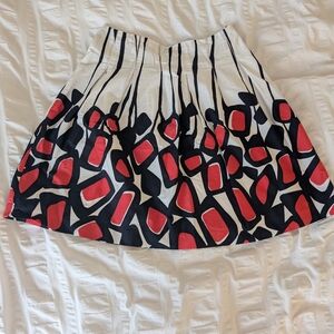 Talbots Black and White Pleated A-Line Mini Skirt